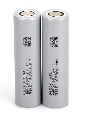 Bateria recarregável cilíndrica de iões de lítio de 2600 mAh 18650 iões de lítio de baixa temperatura