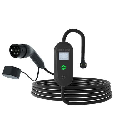 Lâmpada de indicador LCD de 3,5 kW para carregador de veículos elétricos portátil ajustável 220V 16A