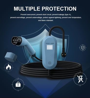 1.8kg Resistente a poeira Estação de carregamento de casa Ev Luz de indicador LCD portátil