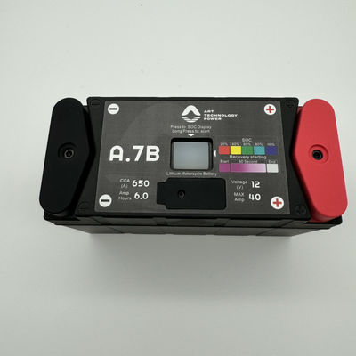 LiFePO4 preto 12V Bateria de arranque de motocicleta A7BS 650 Pico CCA