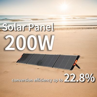 Panela solar fotovoltaica de 200 W, de peso leve, de 5,15 kg, preta, com alta eficiência de conversão