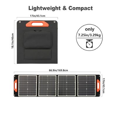 Painel solar de silício monocristalino 100W 200W Células fotovoltaicas Módulo Painel solar dobrável portátil