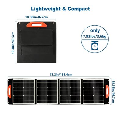 Panela fotovoltaica dobrável Estação de energia solar de 120 W para viagens e necessidades de acampamento
