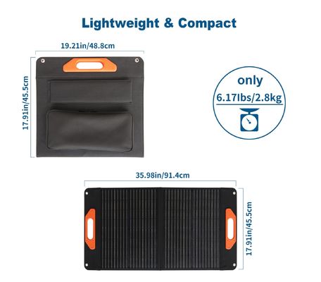 30W*2PCS MSDS Painéis solares flexíveis dobráveis UN38.3 Painel solar de silício monocristalino
