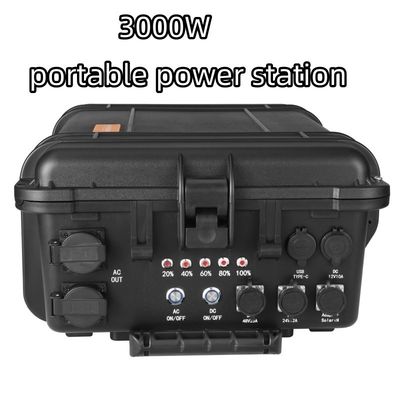 Estação de energia solar portátil de 3000W com bateria LiFePO4 e vara de puxação