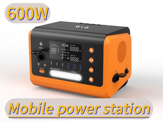 Estação de energia solar portátil de 600wh e carregamento sem fio de 15W
