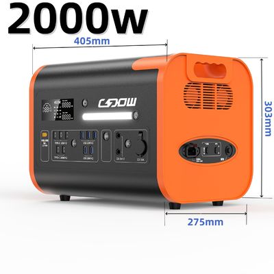Gerador portátil de armazenamento de energia de 2000W para carregamento USB e energia solar
