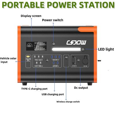 Personalização Potência máxima 4400W Central de energia solar Portátil durável de alta potência