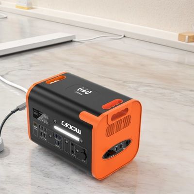 Preto com laranja 2200W/2048wh Armazenamento de energia Fornecimento de energia Lítio LiFePO4 Bateria Gerador portátil Célula solar Estação de energia móvel
