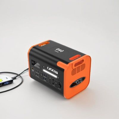 Preto com laranja 2200W/2048wh Armazenamento de energia Fornecimento de energia Lítio LiFePO4 Bateria Gerador portátil Célula solar Estação de energia móvel