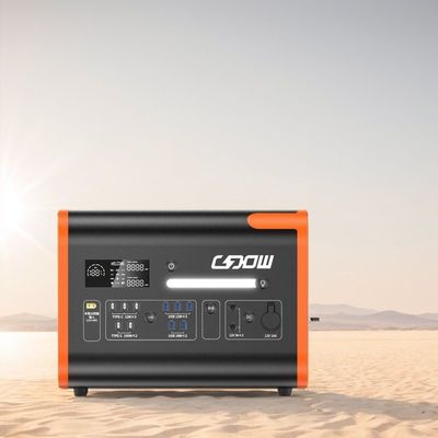 Preto com laranja 2200W/2048wh Armazenamento de energia Fornecimento de energia Lítio LiFePO4 Bateria Gerador portátil Célula solar Estação de energia móvel