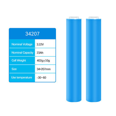 34207 3.2V Bateria de lítio ferro fosfato 23Ah Concha cilíndrica de alumínio