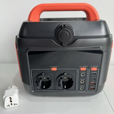 600W AC-DC Mobile Emergency Home Outdoor Portátil Central Elétrica Gerador Solar Negro