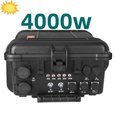 Estação de energia portátil de 4000 W com tomada de saída AC e bateria de lítio LiFePO4
