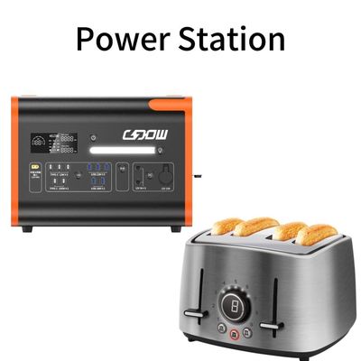 LiFePO4 2200W gerador de inversor portátil preto silencioso para estação de energia de acampamento ao ar livre