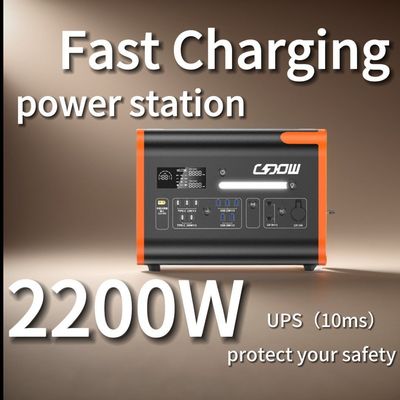 Pure Sine Wave 2000W Gerador de energia solar portátil LiFePO4 Bateria e Proteção BMS