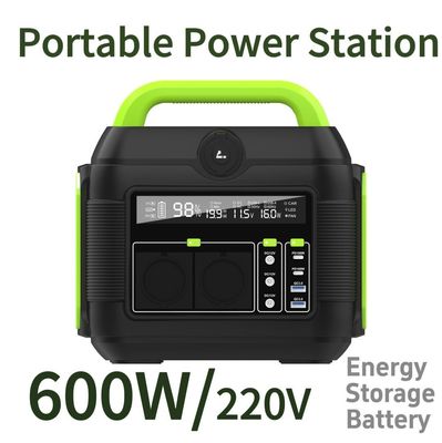 Estação de energia de emergência de 600 W de cor personalizável para acampamento e recarga móvel