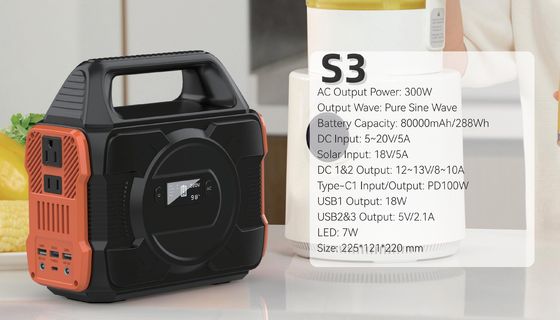 110/220V 300W/288wh Gerador de Ondas Sinuais Estação de Energia Externa em cores personalizáveis
