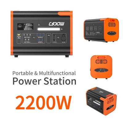 Banco de energia portátil de 2200W com painel solar recarregável de 2500W e 3*18W/2*100W tipo-C