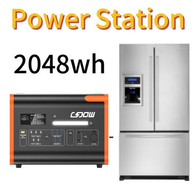 2048wh 2200W Estação de armazenamento de energia solar portátil com inversor de onda senoidal pura