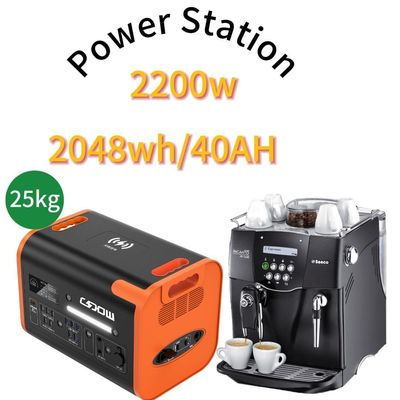 Estação de energia solar exterior personalizada de 2000W com conector padrão dos EUA e longa vida útil