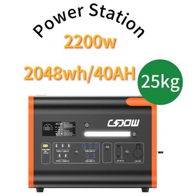 2200W 2048wh 40ah Estação de energia solar portátil para acampamento ao ar livre com certificação CE