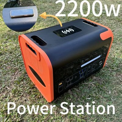 800W Carregamento Solar Preto e Laranja Acampamento ao ar livre Hub de Energia Portátil 2kw Central Elétrica