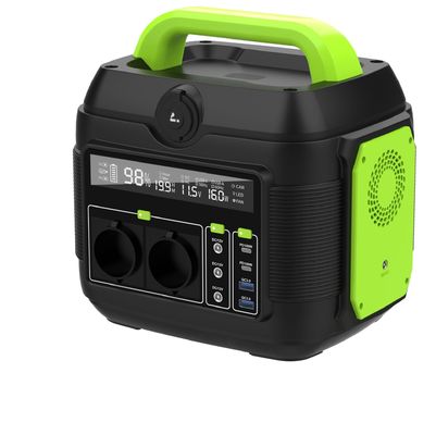 Estação eléctrica de bateria de iões de lítio ao ar livre de 600 W com iluminação LED e saída QC3.0