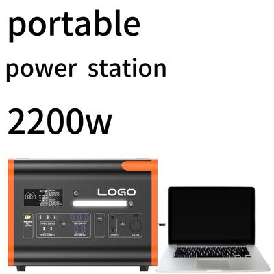 2200W110/220V Laranja com preto Estação de energia de emergência exterior silenciosa e durável