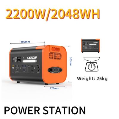 Estação de energia portátil certificada CE de 2200W para uso exterior e de emergência 110V 220V de saída AC