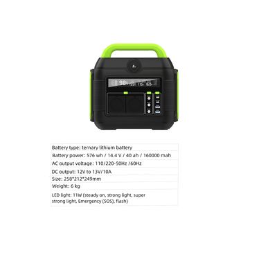 Estação de energia portátil S6 Bateria de lítio quente 600W/576wh para emergência familiar ao ar livre