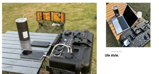 Corrente de saída AC 15A Max 6000W Carregador USB externo para viagens, acampamento e emergências