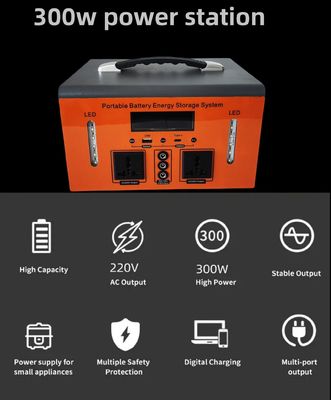 Estação de energia portátil de 300W/500W para acampamento e emergência doméstica USB DC Saída 5V/10W Max