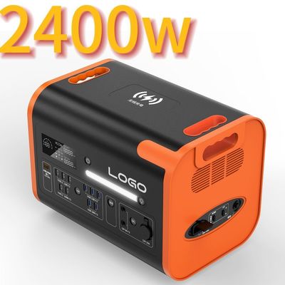 Estação de energia de emergência de aventura ao ar livre com carregamento universal e solar de 2400W