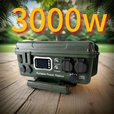 Estação de energia portátil de 3000W para casa e acampamento USB-C 45W Cortar tensão 35V ± 0,05V