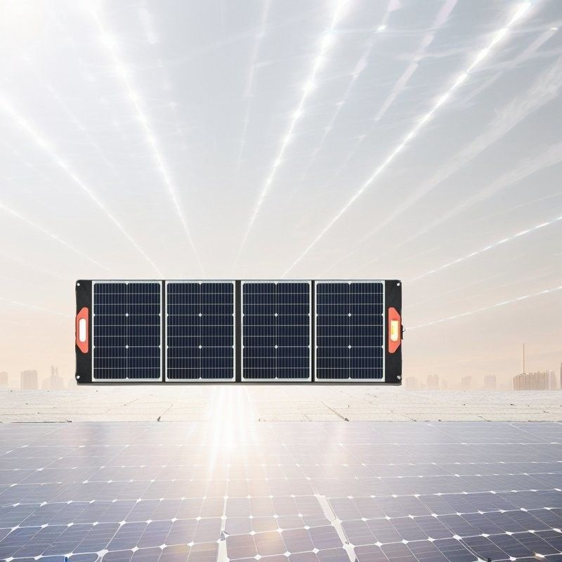 Pernas ajustáveis Painel solar dobrável preto de 200W para carregar bateria de 12V em acampamento
