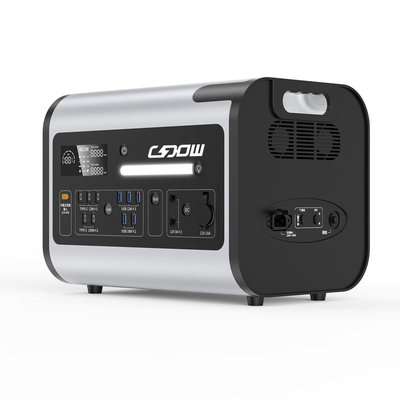 Inversor de onda senoidal puro 220V/2200W Sistema de energia solar Estação de energia para acampamento ao ar livre
