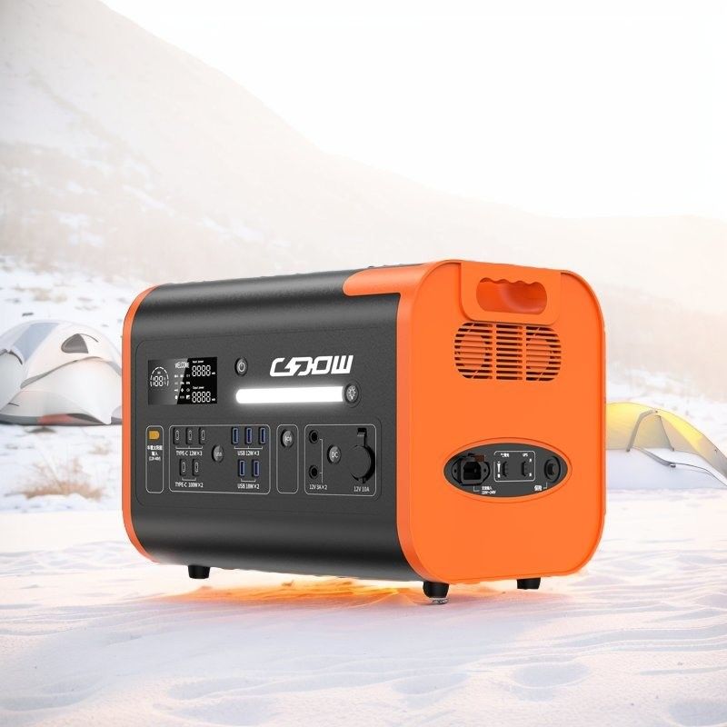 Inverter de onda sinusoidal pura 2200W LiFePO4 Gerador solar portátil preto para energia de reserva