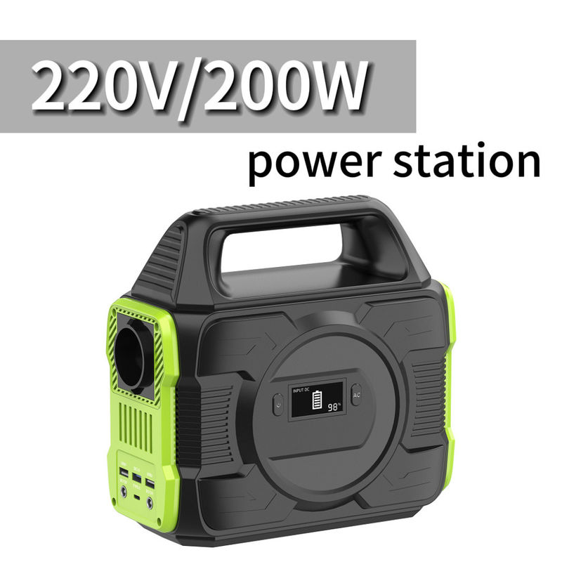 Tipo C Input/Output 5V/2.4A Gerador solar portátil de 200 W com saída AC de onda modificada