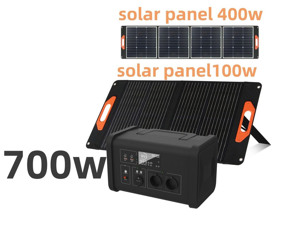 LiFePO4 Cessão de energia doméstica Estação de energia portátil com potência de saída AC de 700W e luz LED