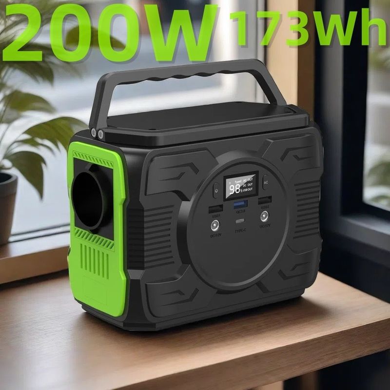 Estação de energia de gerador solar portátil 48000mAh 200W 173Wh para atividades ao ar livre