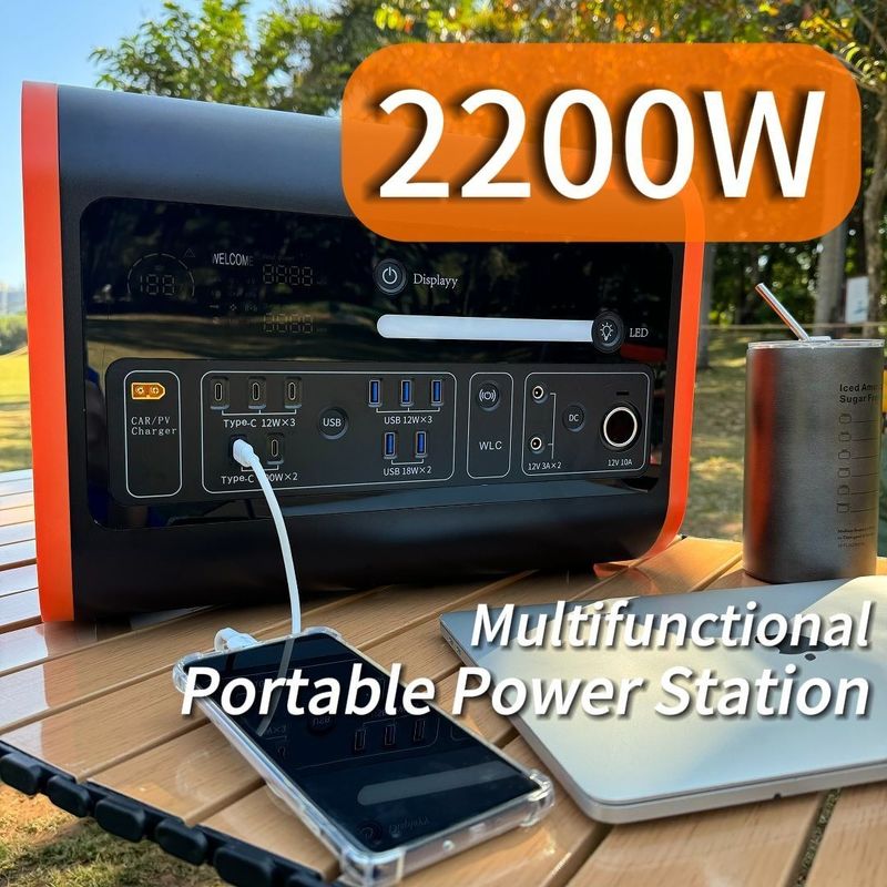 25 kg LiFePO4 2200W 2500W 2000W Central de energia portátil para armazenamento de energia de emergência ao ar livre