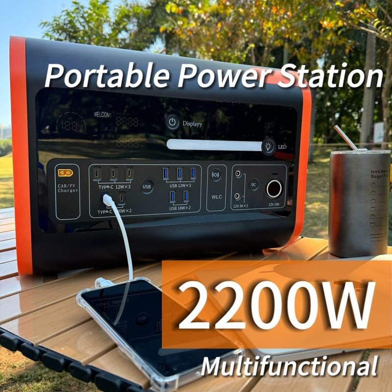 2200W gerador de estação de energia solar portátil para acampamento