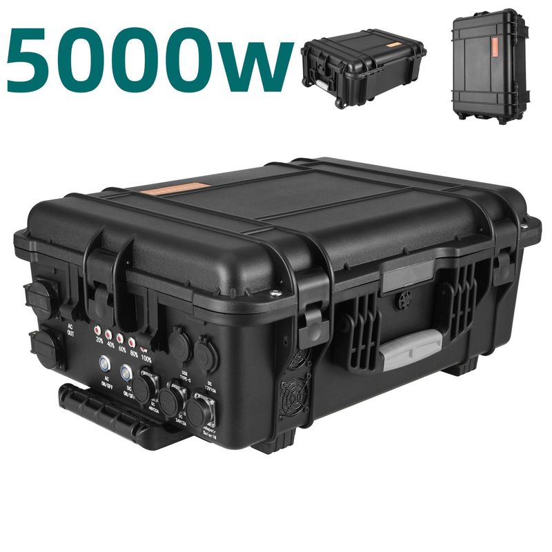 Instalação de energia portátil com 8000W de potência máxima e inversor AC110/220V