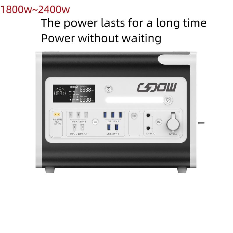 LiFePO4 Gerador de Estação de Energia Solar Móvel de 2200W para Sistema de Energia Externa e Doméstica