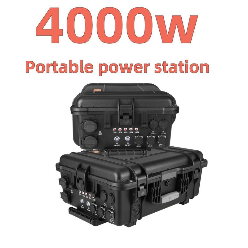 Modo de carregamento do adaptador de CA Cor preta Gerador solar de 4000 W para central de emergência