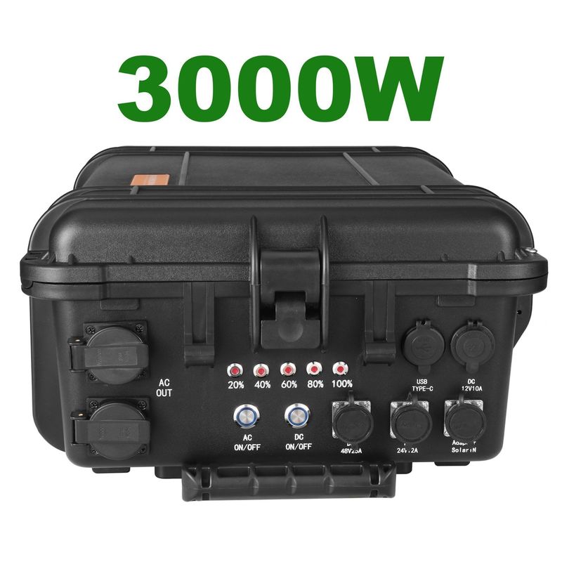 Soquete solar portátil de 220 V de 3000 W para estação de energia de emergência de emergência exterior familiar