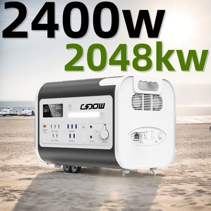 2400W2048wh Sistema de armazenamento de energia Estação de energia portátil Gerador solar de carregamento rápido 1500W Wireless 15W