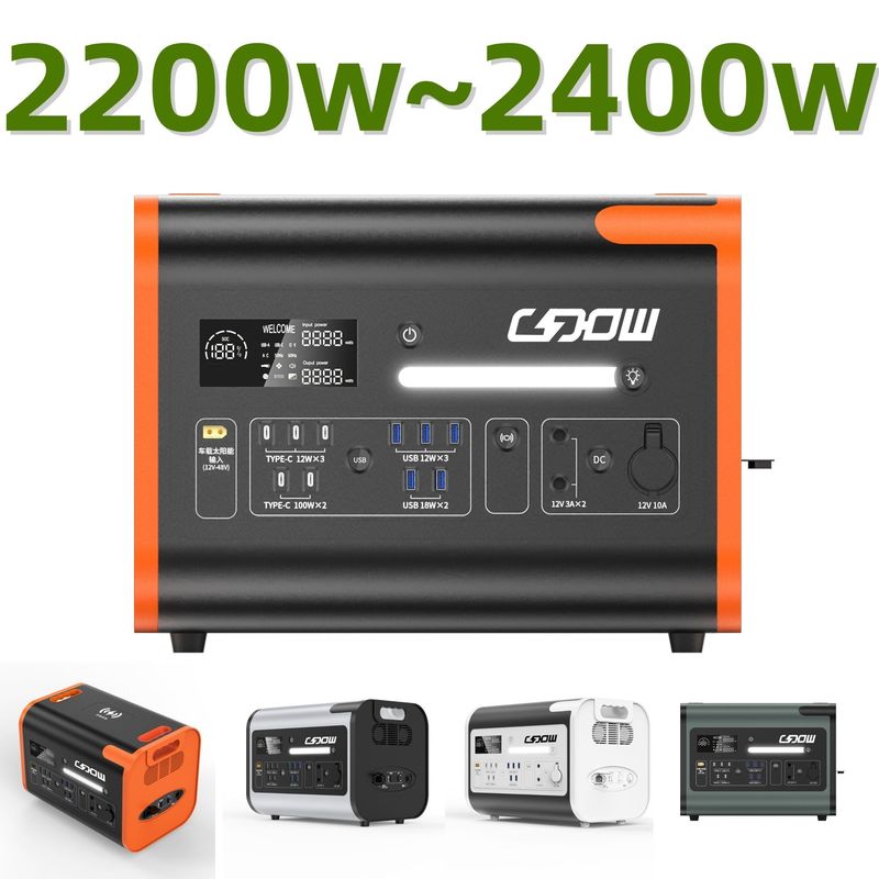Estação de armazenamento de energia portátil ao ar livre de potência máxima de 4400W com painéis solares dobráveis