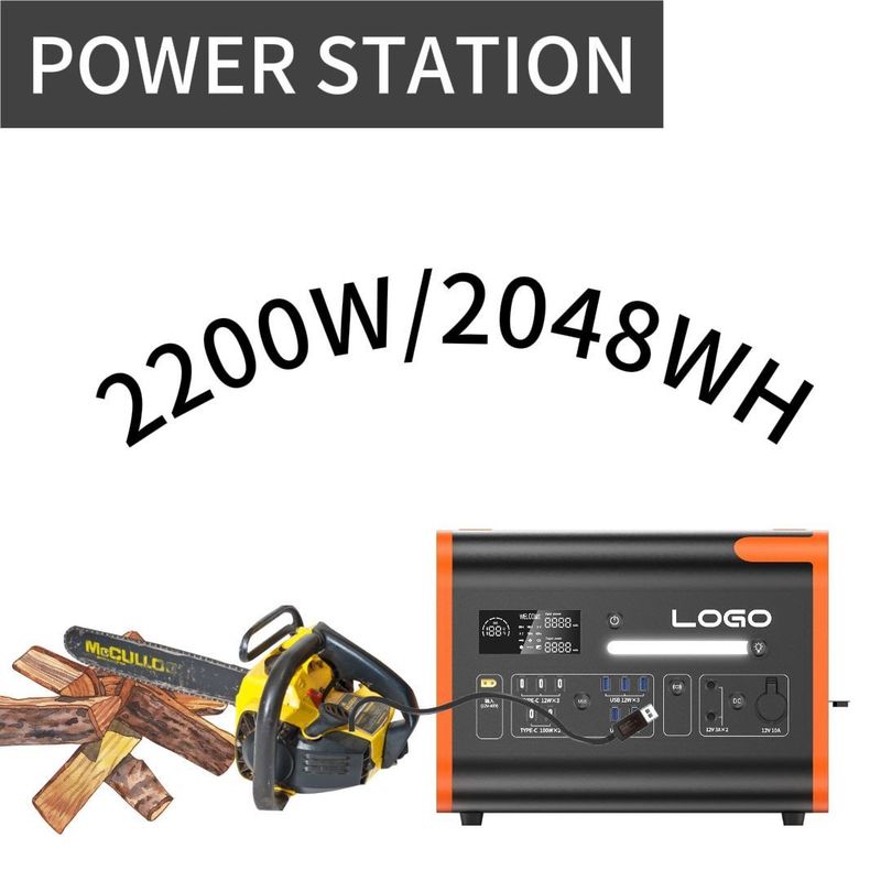 Gerador móvel portátil de 1500W Estação de energia solar Carregamento rápido Fornecimento de energia ininterrupto